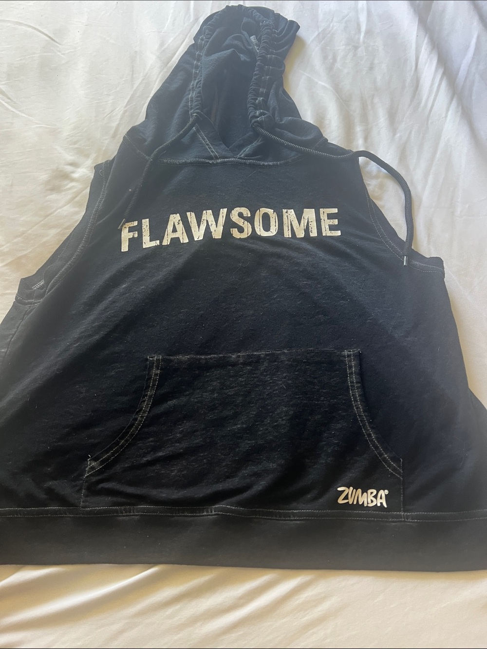 Zumba Fitness Black 'FLAWSOME' Kids Sleeveless Hoodie